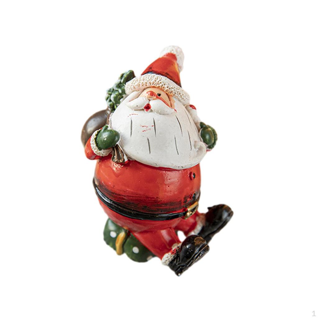 Festive Resin Santa Statue - Mini Christmas Figurines for Home Decor and Gift Giving