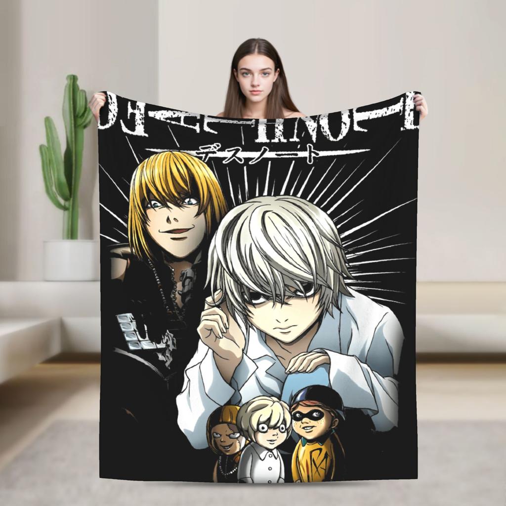 Death Note Manga Anime TV Show Poste Blanket Soft Street Trend Plush Throw Blanket For Bedroom Flannel Bedspread Bed Cover