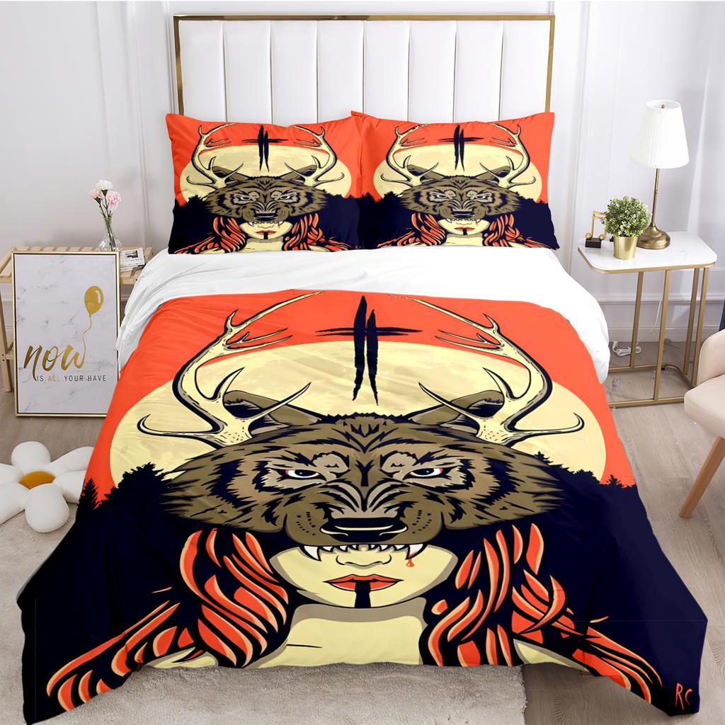 Deerhead Element Casal All Season Duvet Cover Comforter Bedding Sets Soft Quilt Cover And Pillowcases Single/Double/Queen/King