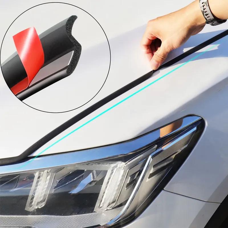 2 Meter Black Universal Car Door Seam Dust-proof Wind-reducing Noise Sealing Strip Edge Rubber Weatherstrip Sealing Rubber Strip