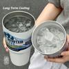 Magic Stainless Steel Freeze Thermos New Fashion 30Oz Car Cup  Ice Coffee Drink Cup with Straw With Cover Travel Outdoor Mountai