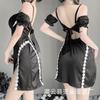Sex Underwear Women's Sexy Lace-up Hollow Backless Temptation Split Suspender Nightdress Home Set