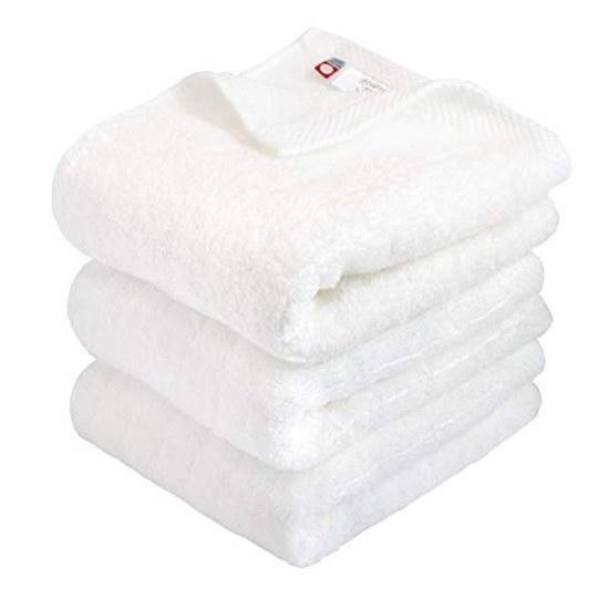Imabari Towel Certified Face hiorie Fuwafuwa Rib 3-Piece Set Off White Made Japan Uses Rare Extra Long Cotton Absorbent Brand 100