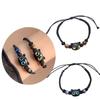 Adjustable Cord Bracelets Friendship Jewelry Handmade Braided Rope Handchain Unique Cat Head Pendant Wristband Bracelets