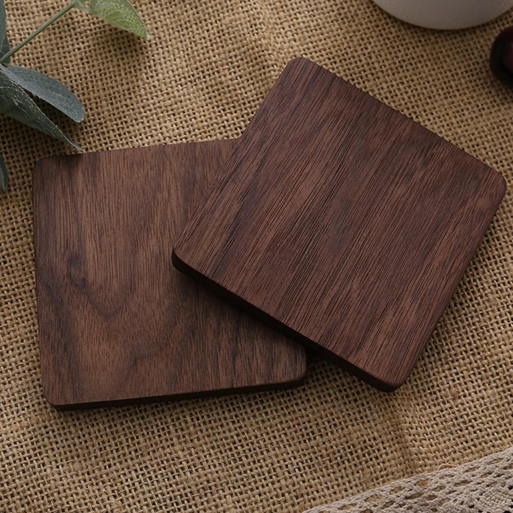 1Pcs Wood Placemats Coasters Tea Coffee Cup Pad Decor Durable Heat Resistant Square Round Drink Mat Bowl Teapot Holder 88cm