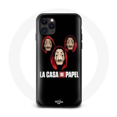 Iphone 11 Pro Max Case - Money Heist - Masks - Soft - Shockproof - Black