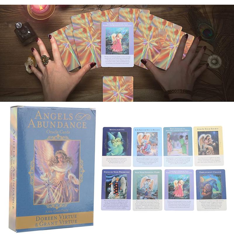 Angels Of Abundance Oracle Cards Full English 44 Cards Deck Tarot Mysterious Divination Family Friend Party Board Game