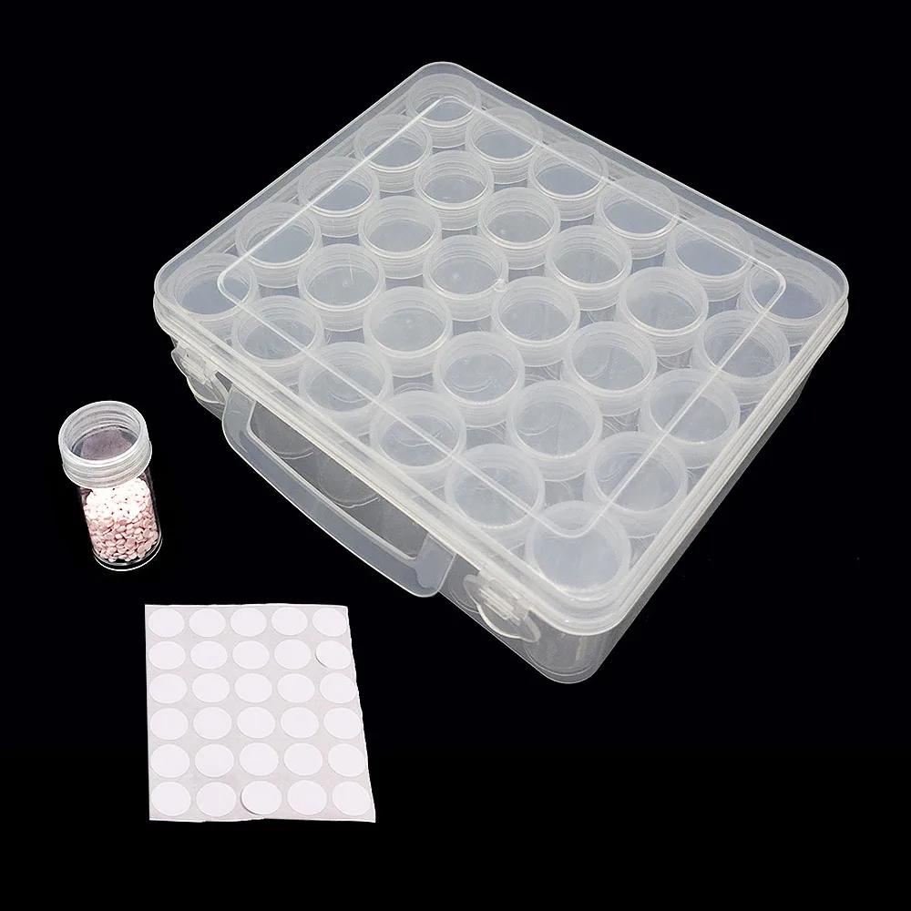 24/30/60 Bottles Diamond Painting Container Case With Number Stickers Labels Stickers Beads Storage Box Organizer Tools