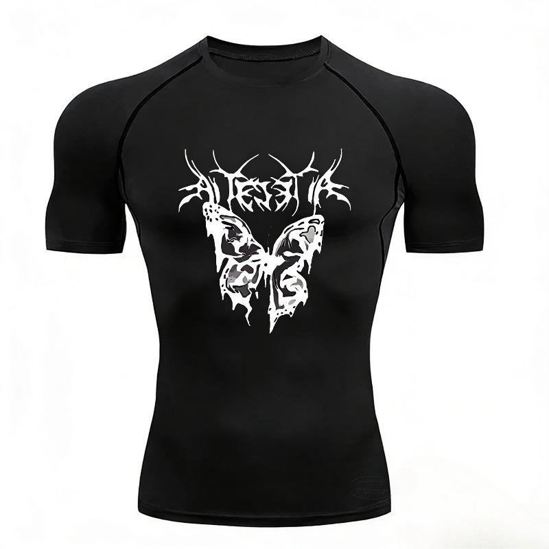 Gym Fitness T-shirt Sports Short-sleeved Gym Men's Running Comfortable Tight Summer Stretchy Moisture-Wicking Sportswear Quick-drying Top
