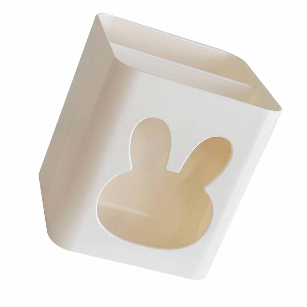 Brush Holder Organizer Makeup Pen Desktop Storage Container White Small Rabbit Square