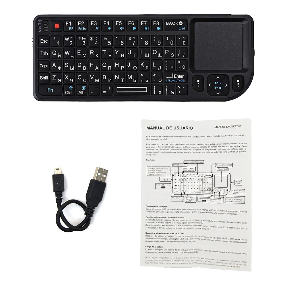 A8 Mini Kablosuz Klavye 2.4G RF Arkadan Aydınlatmalı Dokunmatik Yüzey Rusça İngilizce Klavye USB Şarj Edilebilir Hava Fare PC Dizüstü Bilgisayar Akıllı TV Kutusu için