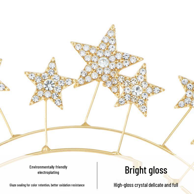 Exquisite Double Layer Rhinestone Star Bridal Headpiece & Party Hairband