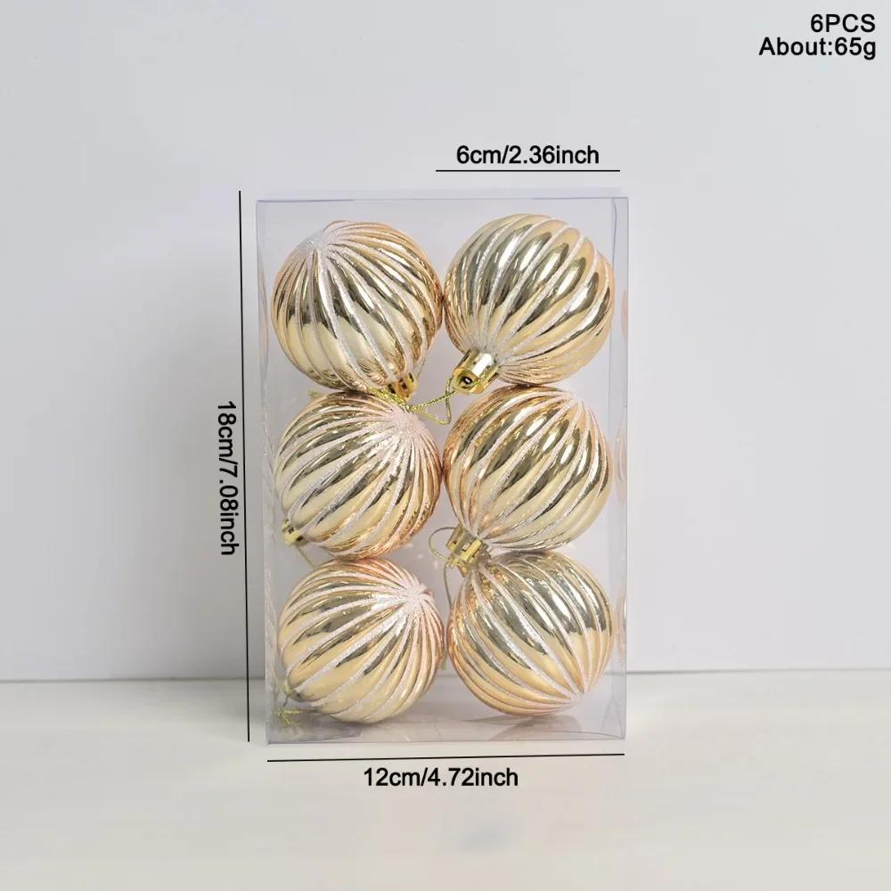 3/2/1Pcs Pumpkin Balls Christmas Tree Ornament Plastic DIY Crafts Painted Christmas Gifts Boxes Pendant Hanging Ornament