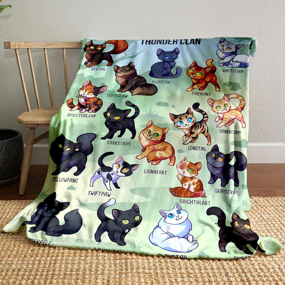 

Cute Thunder Clan Cats Blanket bedroom Blanket for Livingroom Couch lunch break Soft throw for Friend s festival Gift 80cm x 120cm