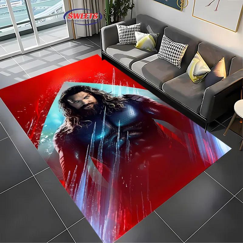 New Shelves ! DC Classic Aquaman Carpet, Bedroom Floor Living Room Bed Mat, Non-slip Exquisite Home Decor, Machine Washable Rug