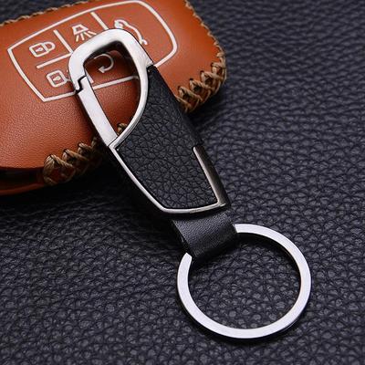 Men's Genuine Leather Car Key Chain Belt Hook - Fashionable Waist Hook & Pendant