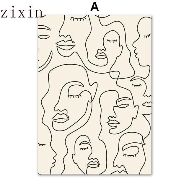 

Абстрактные линии лицо девушки цветок солнце лист настенная живопись холст плакаты на скандинавскую тему и принты настенные панно для декора гостиной 21*30cm