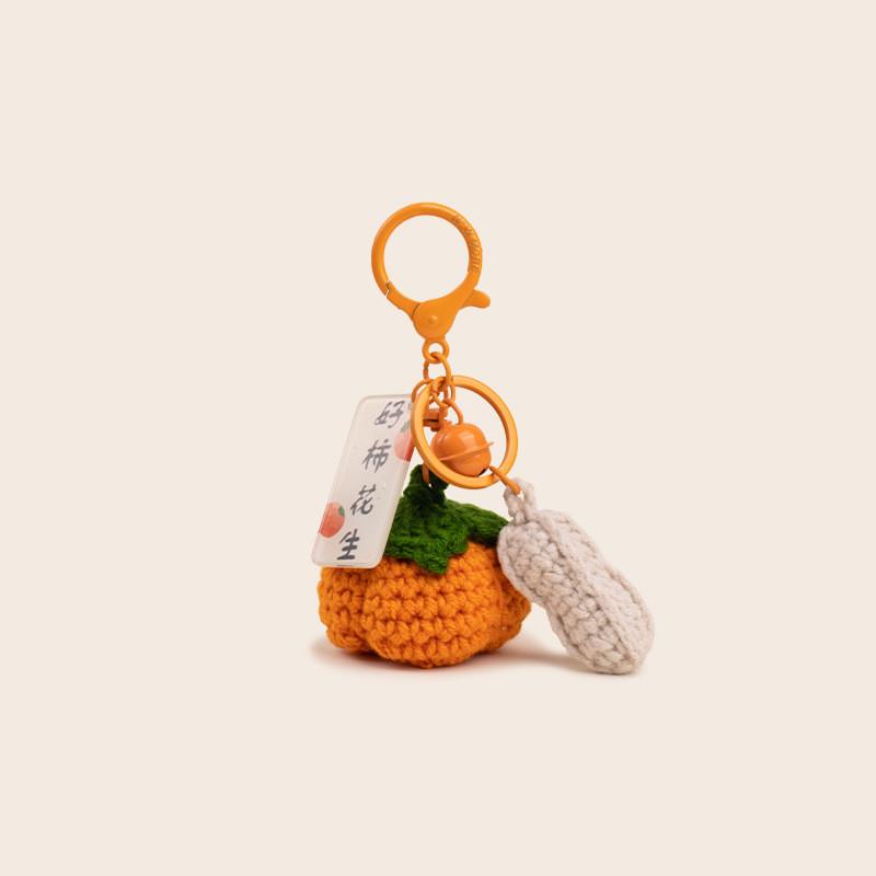 

Crochet Handmade Originality Peanut Persimmon Soft Plush Pendant Keychain