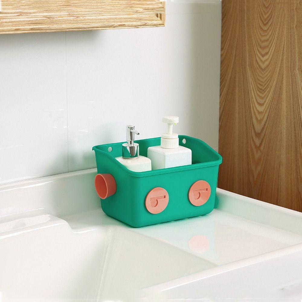 Wall-mounted Bathroom Storage Rack Traceless Snack Storage Basket Bathroom Hanging Basket  Home Use