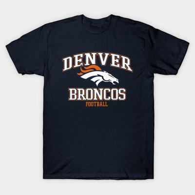Men Black Print T-shirt Denver-Broncosdenver-Broncos No-Cut Transfer Paper Print Cotton Tshirt