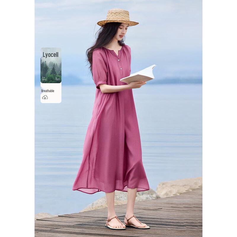 XWI Women s Tencel Relaxed Fit Summer Midi Dress L