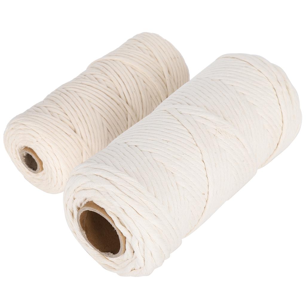 2 Buc 100M Fir Macrame Frânghie de Bumbac Fir Răsucit cu Un Singur Fir Artizanat Fir de Bumbac pentru DIY