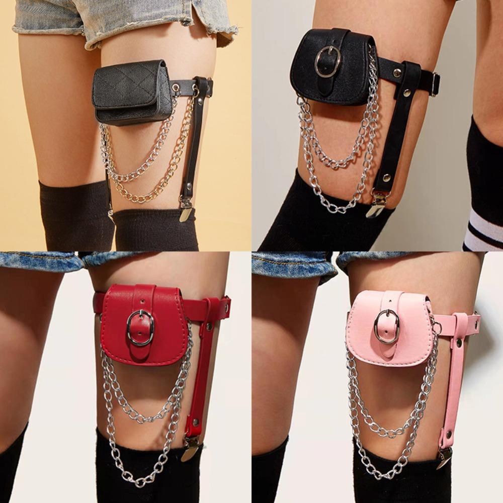 Leg Ring Sexy Thigh Harness Chain Goth leg Stockings Bondage Belt Leg Bag Garter Belt Outdoor