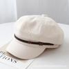 Retro British style belt standard beret autumn and winter versatile face small plaid octagonal hat outdoor casual newsboy hat