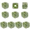 OLYCRAFT 10pcs Rhinestone Beads Cube Green 14mm Resin Clay Accessories Jewelry Pendant DIY Craft Materials Handmade Handmade Materials