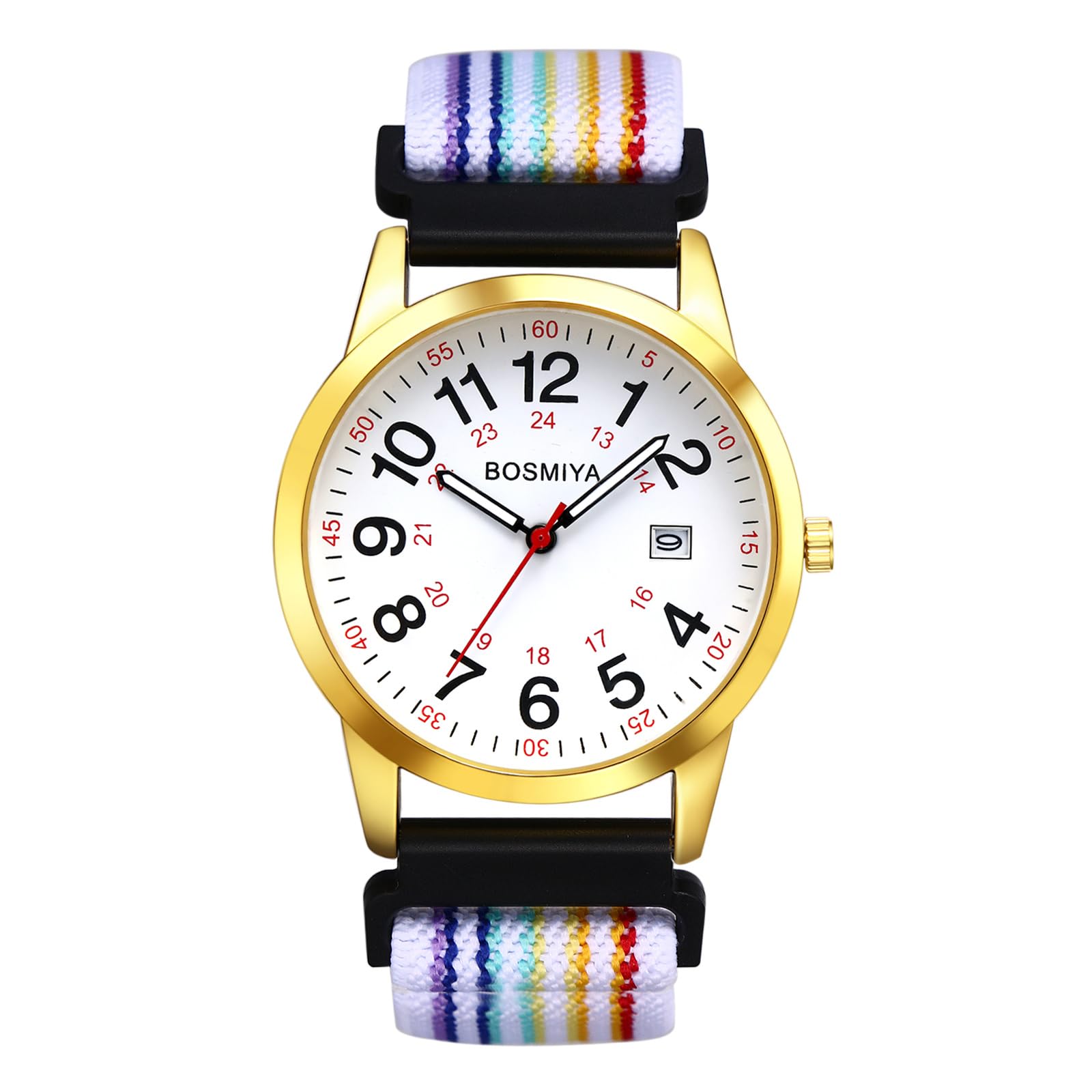 

Men s Waterproof Braided Watch with Date Window, Adjustable Length: Quartz Analog Display, 24-Hour Arabic Numerals, Perfect for Commuting, School,