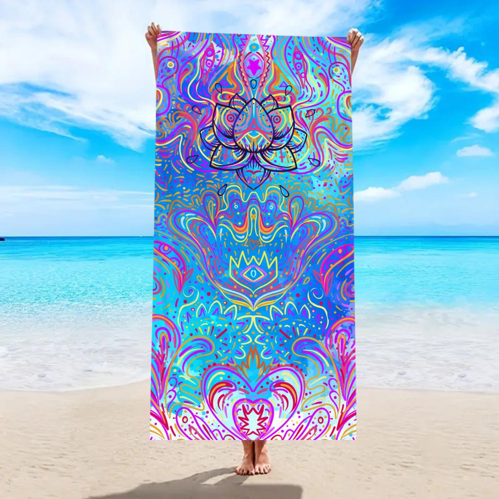 Galaxy Mandala Beach Towel Boho Microfiber Oversized Quick Dry Bath Towel for Yoga Camping Pool Travel