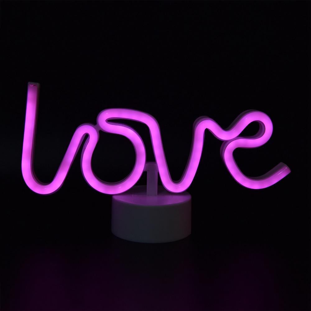 Battery Powered Neon Light Pink Light LED Neon Sign Low Energy Neon Sign Home Bedroom