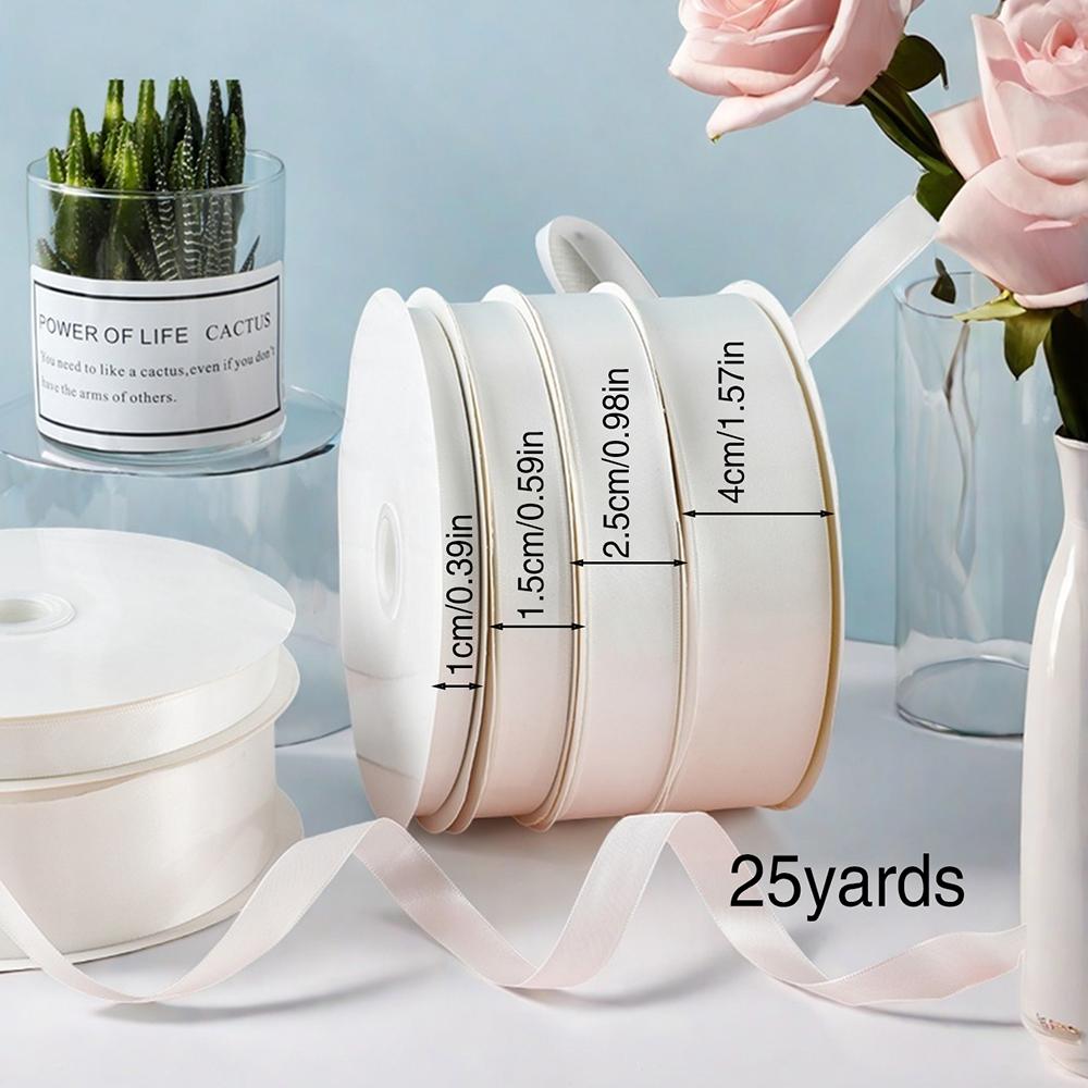 

Элегантная белая лента 25 ярдов/рулон 10-40 мм лента подходит для подарочной упаковки, украшения торта, изготовления банта своими руками, украшения для рукоделия Ri L