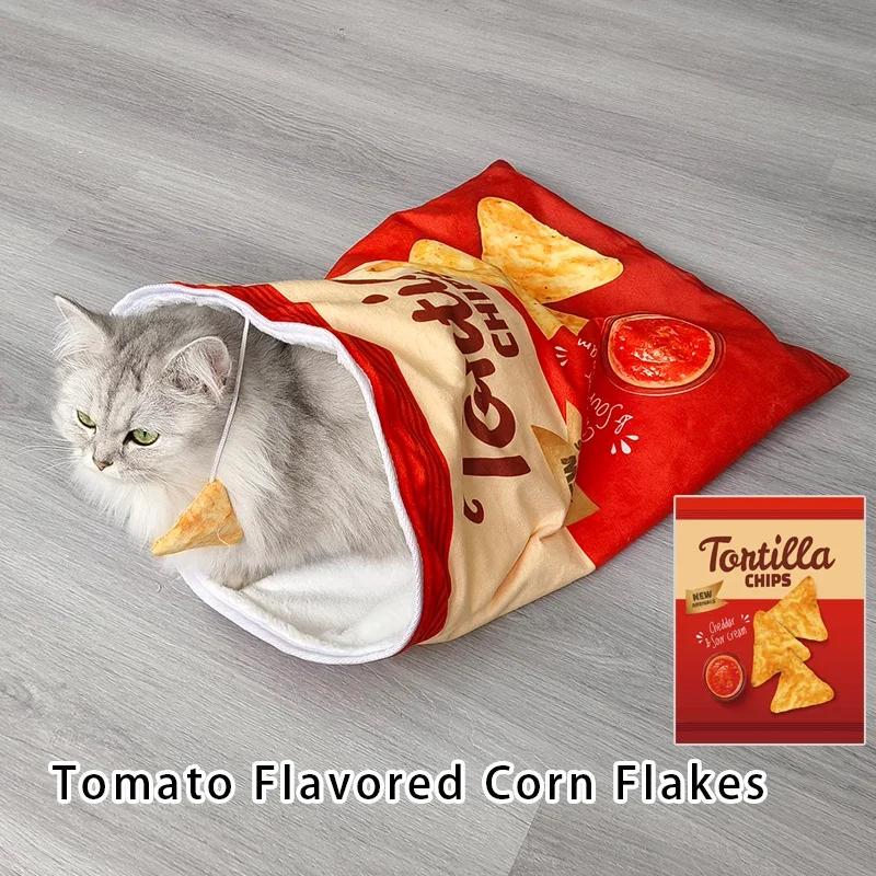 6 Gourmet Pattern Designs Cat Tunnel Toy, Collapsible Interactive Cat Drill Bag Pet Toy With Plush Ball, Cat Tunnel Bag