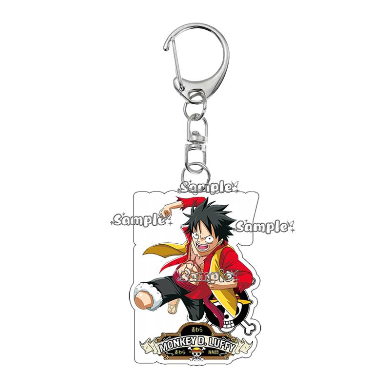 Cartoon Zoro Usopp Luffy Anime Characters Acrylic Keychain Ornaments Fashion Cool Figure Charm Backpack Accessories Keyring Toys