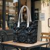Gothic Bat Pattern Tote Bag Fashion Dark Style Casual Carry All Daily Shoulder Handbag