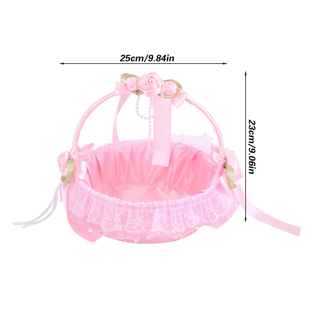 Bärbar Bröllopsspets Blombukett Korg Behållare Fest Ceremoni Tillbehör Dekoration