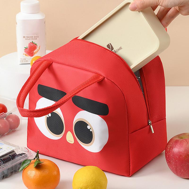 Cartoon Animals Printed Thermal Lunch Bags For Children Kids Storage Banto Lunchbox Food Bag Insulation Bags