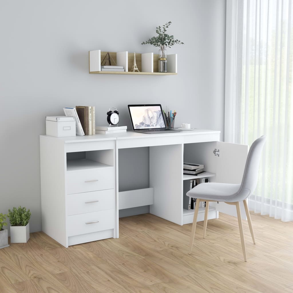 White Desk 140 x 50 x 76 cm Particleboard
