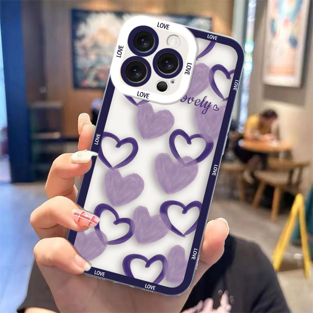 Lovely Love Heart Clear Phone Case For Samsung A03S A03 A04 A05 A05S A06 A7 A11 A10S A12 A13 A14 A15 A16 NOTE 10 20 ULTRA Case