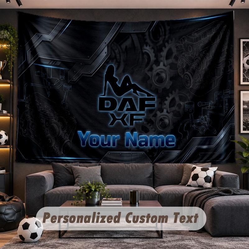 Wall Hanging Tapestry Custom NameDAF Pattern Personalized Printed Fabric Wall Decor
