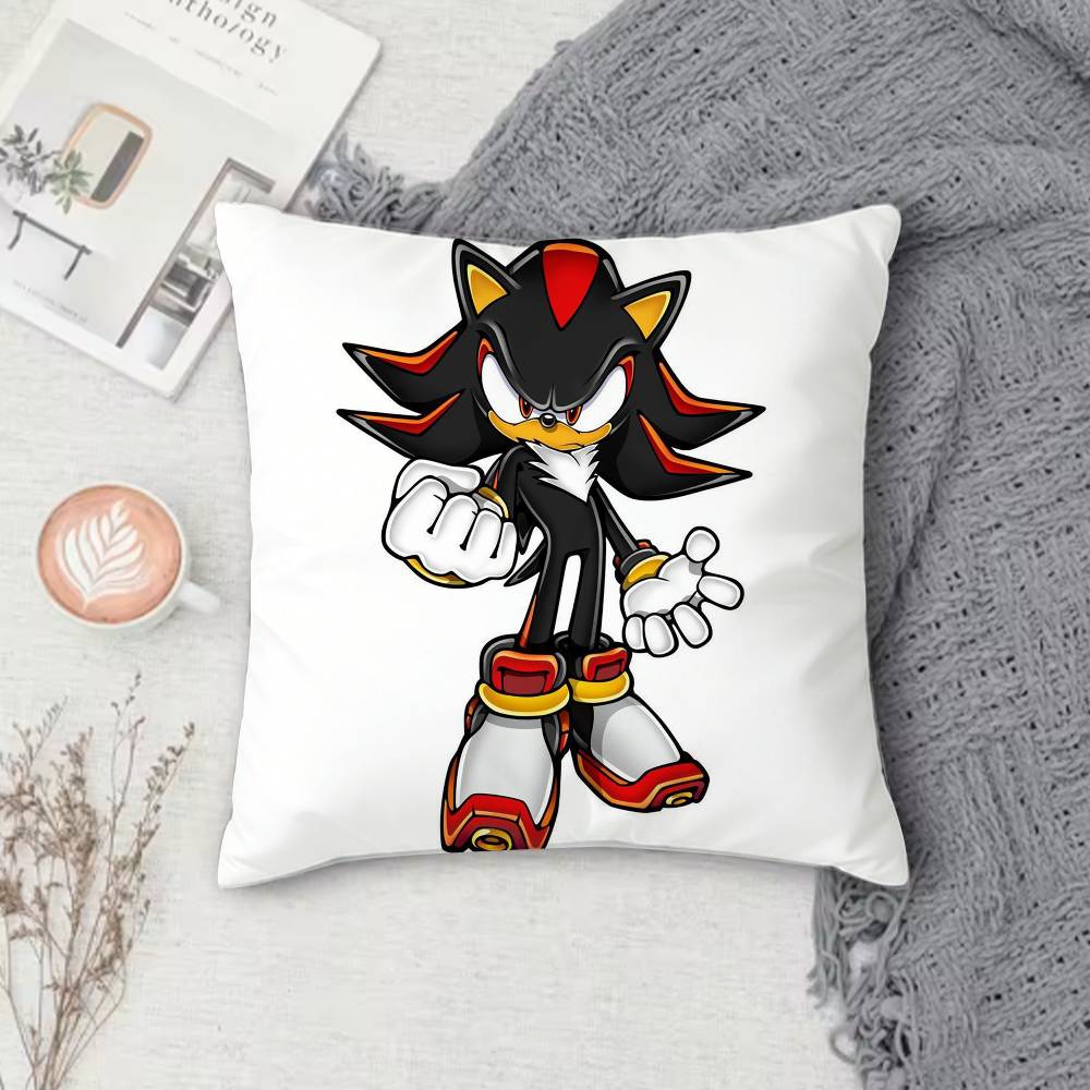 Shadows S-Sonics Hedgehog Double-Sided Printed Square Pillow Cover Decorative Cushion Cover For Sofa Bedroom Bedside