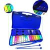Seika Colorful Metallophone, 25 Notes, Musical Educational Material, Includes 2 Mallets, Orff Instruments (Blue)