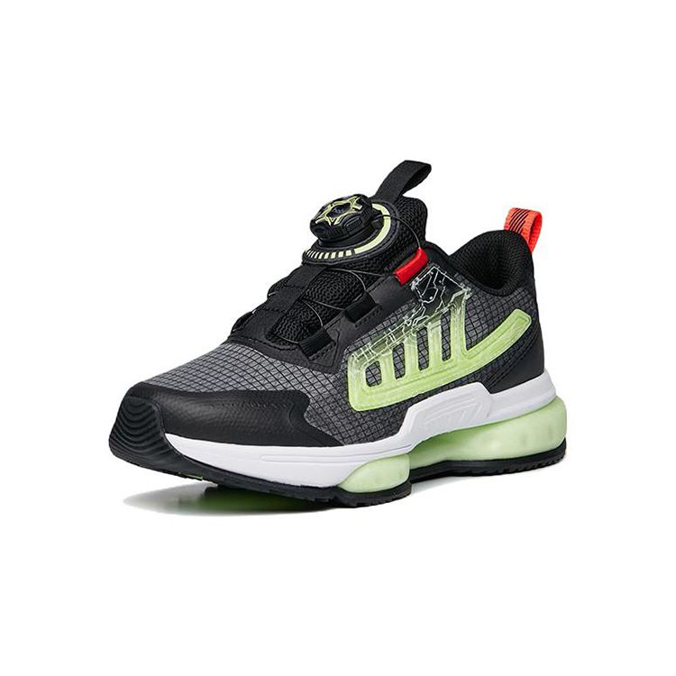 Anta Comfortable Shock Absorbing Non-Slip Wear-Resistant Breathable Lightweight Low-Top Running Shoes Kids sneaker Black Gray Green 312235503-7