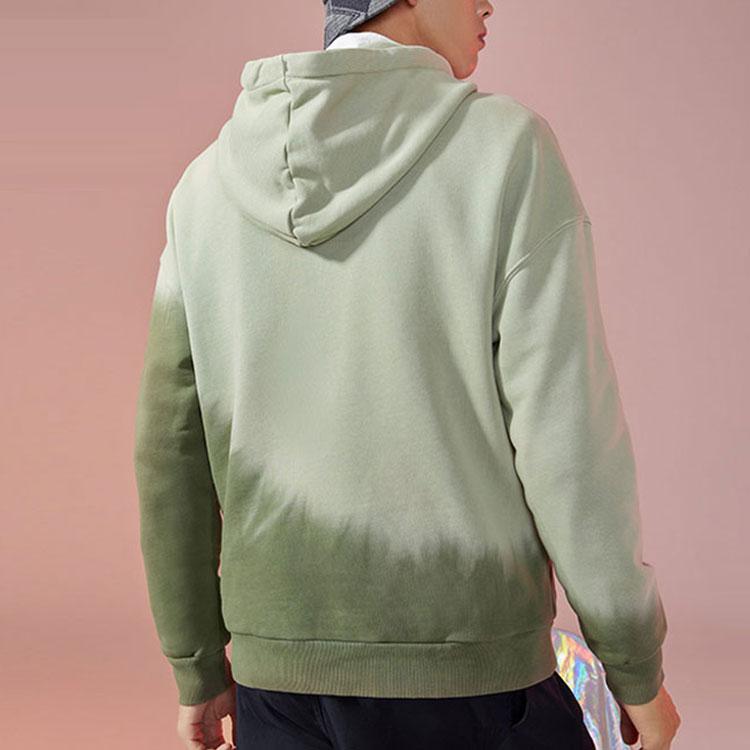 Li Ning Sports Basketball Series Embroidered Logo Loose Hoodie Men Hoodies Green AWDRA67-4