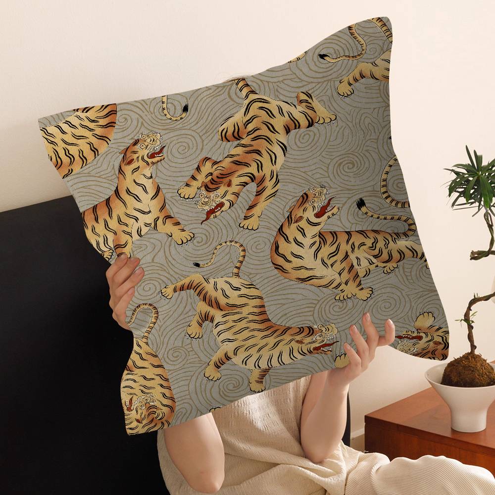 Animal Style Tiger Cushion Case Autumn Jungle Pillow Anime Pillow Sofa Bed Head Pillow Cover Cushion Cover 45x45 cm Fashion