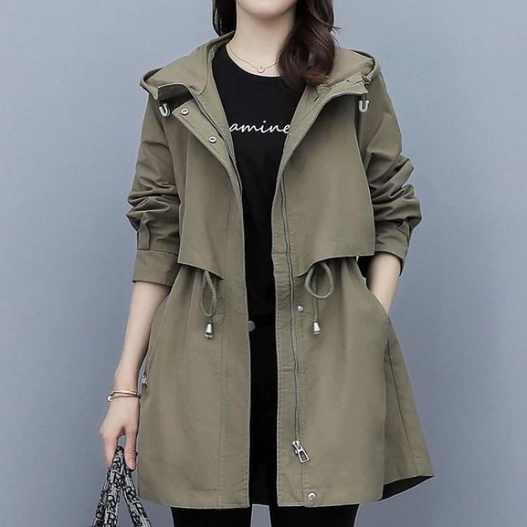 Loose Fit Women High End Fashion Trench Coat Spring Autumn Small Coat