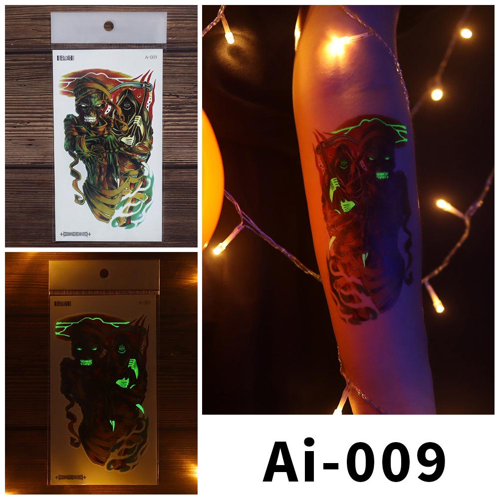 Rikalong Cross-border Halloween Luminous Temporary Spider Tattoo Stickers - Realistic & Scary Designs
