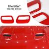 Hood Engine Air Vent Outlet Trim Cover Decoration Red ABS For 2018+Ford Mustang