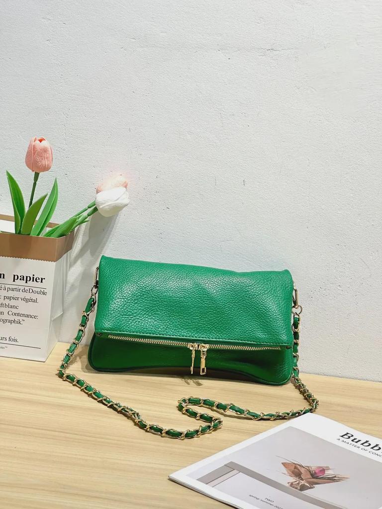 Trendige Umhänge-Schultertasche mit Litschi-Muster - Schlichtes, vielseitiges Design